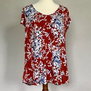 Bobeau Flowered Swing Top- NWT
